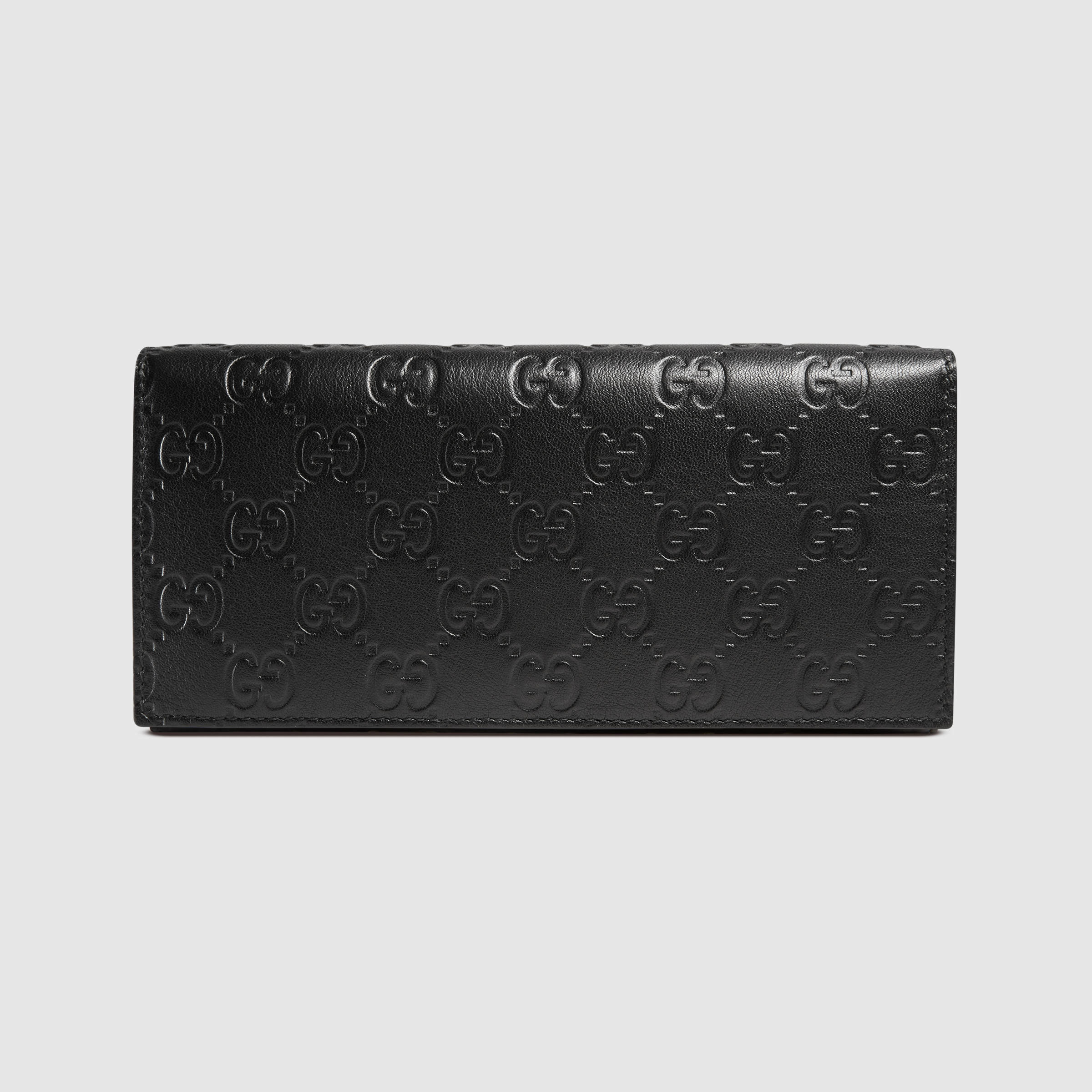 Gucci Ssima Leather Long Wallet in Black for Men Lyst