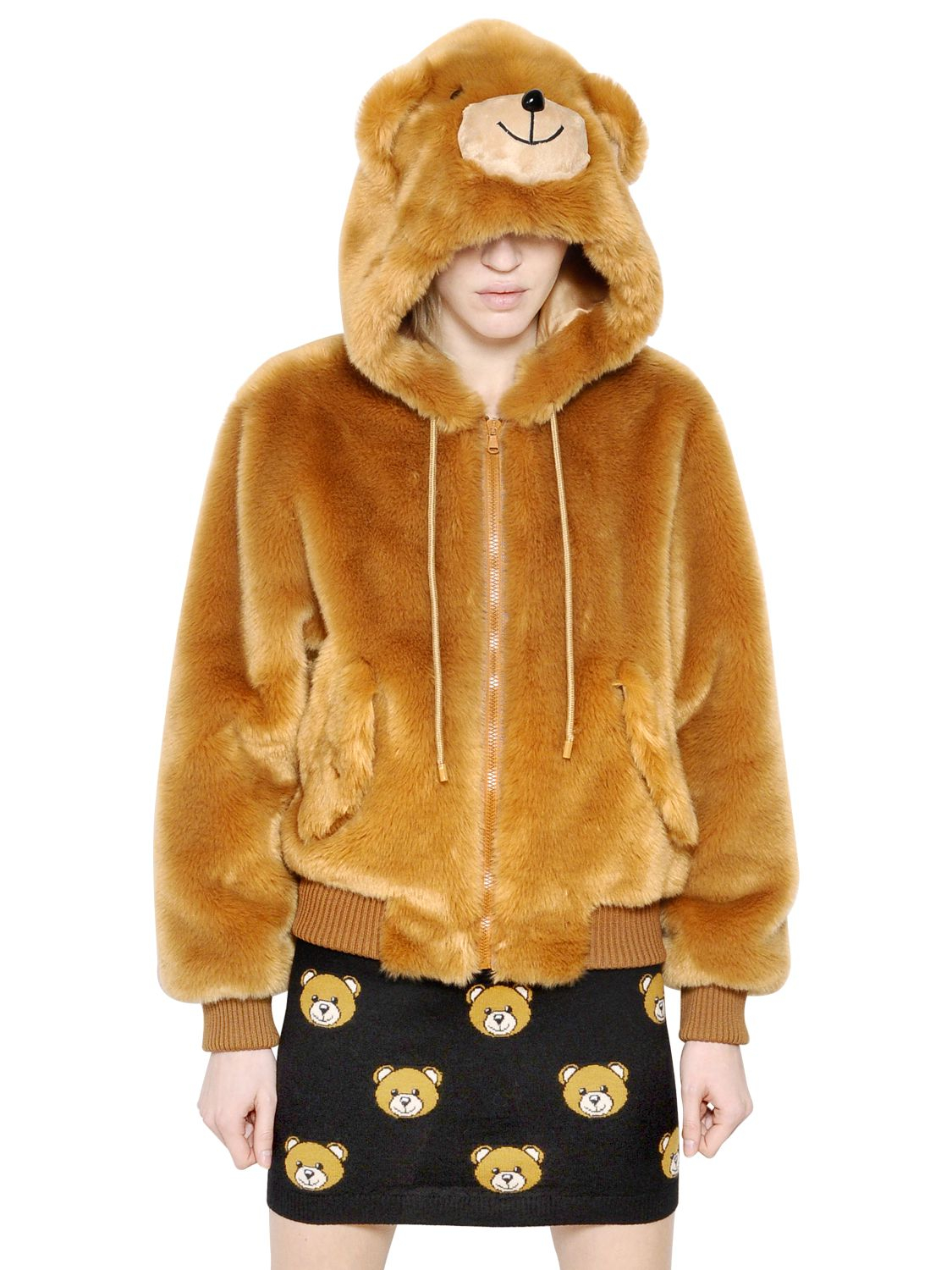 moschino teddy bear coat