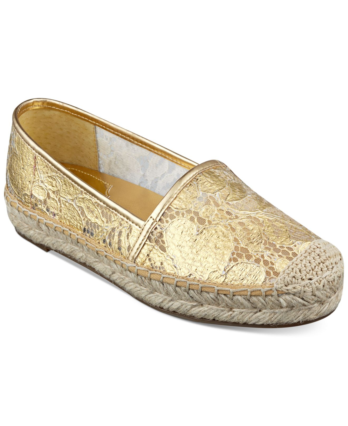 metallic espadrille flats