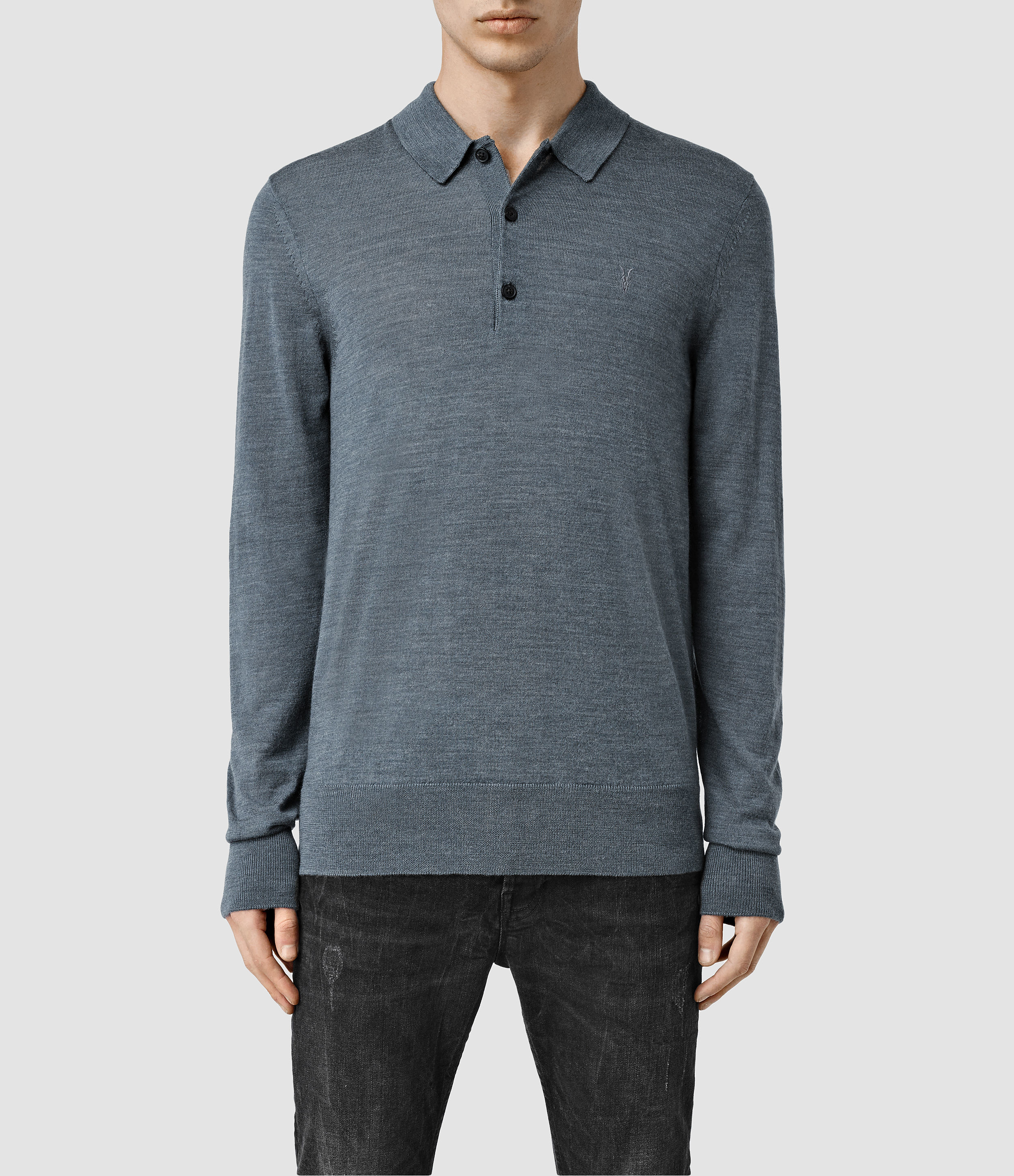 black polo v neck sweater