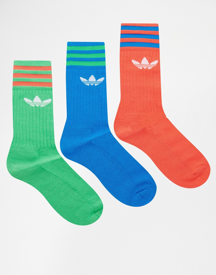 adidas Originals 3 Pack Crew Socks In Multi Aj8912 for Men | Lyst