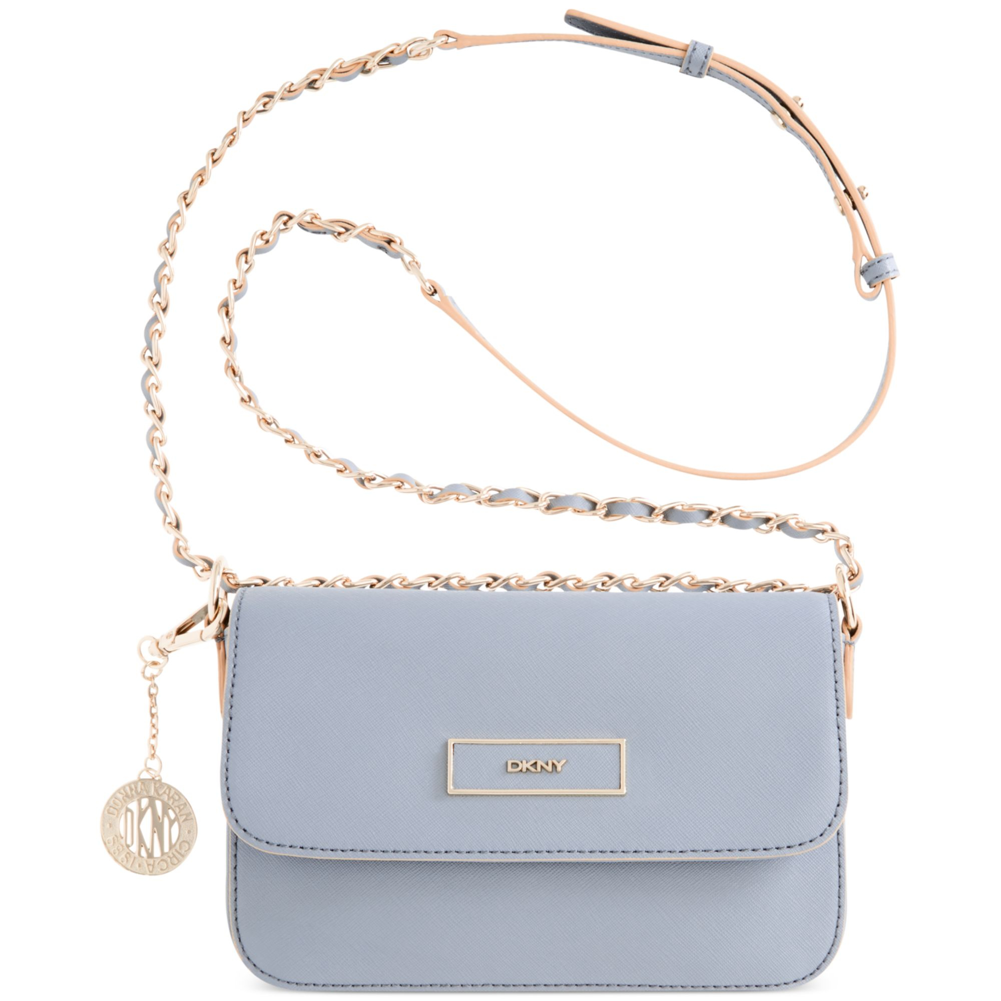 Lyst Dkny Saffiano Small Flap Crossbody in Blue