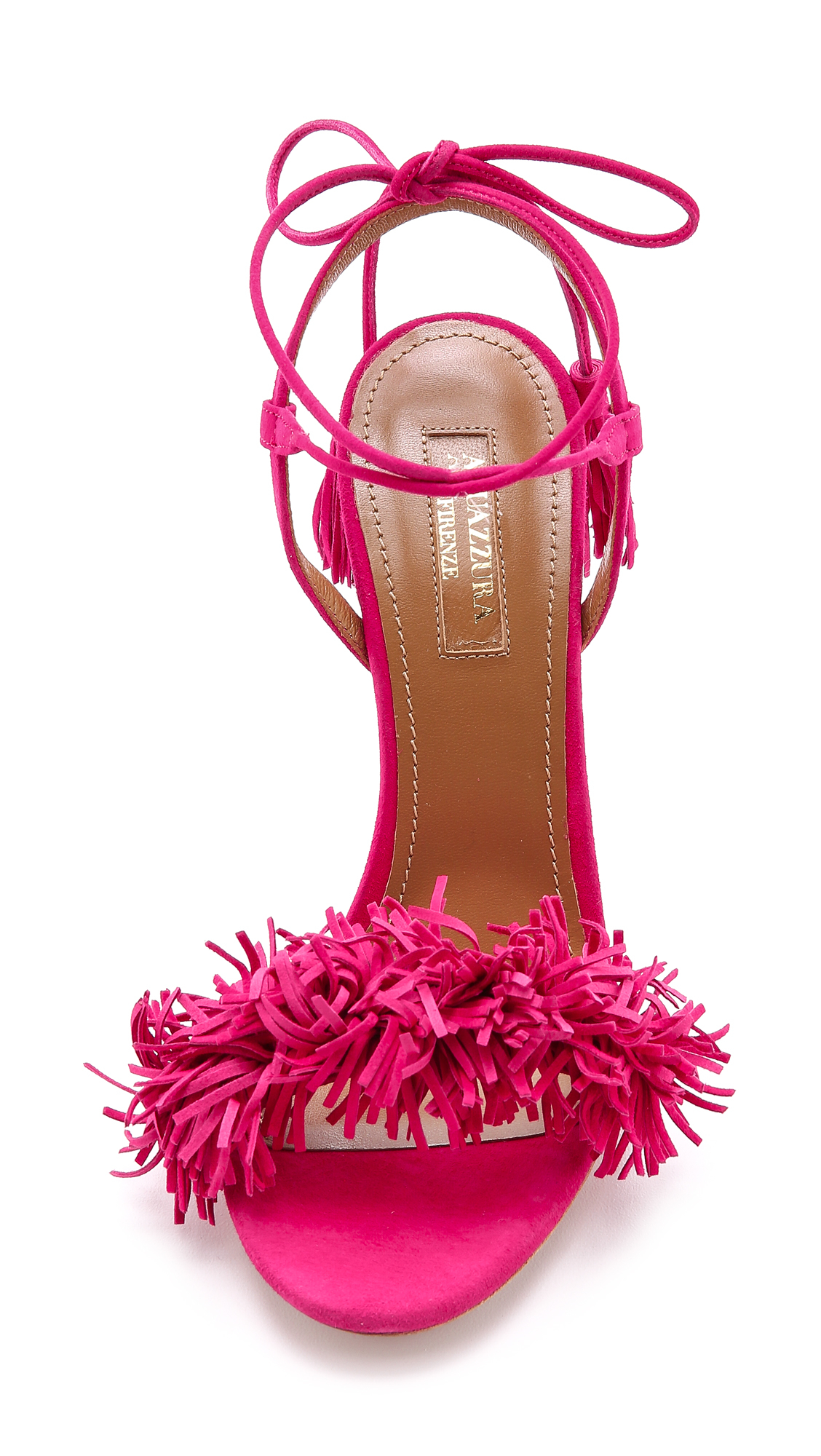 soul design package Aquazzura Wild Thing Fringe Sandals - Hot Pink | Lyst
