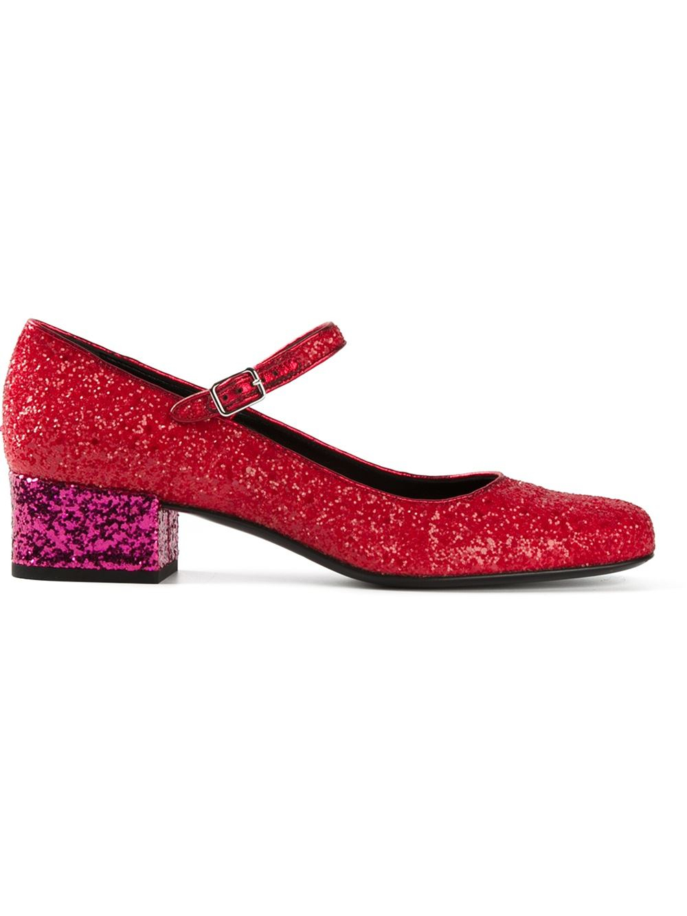 Saint Laurent 'babies' Mary Jane Shoes in Red | Lyst