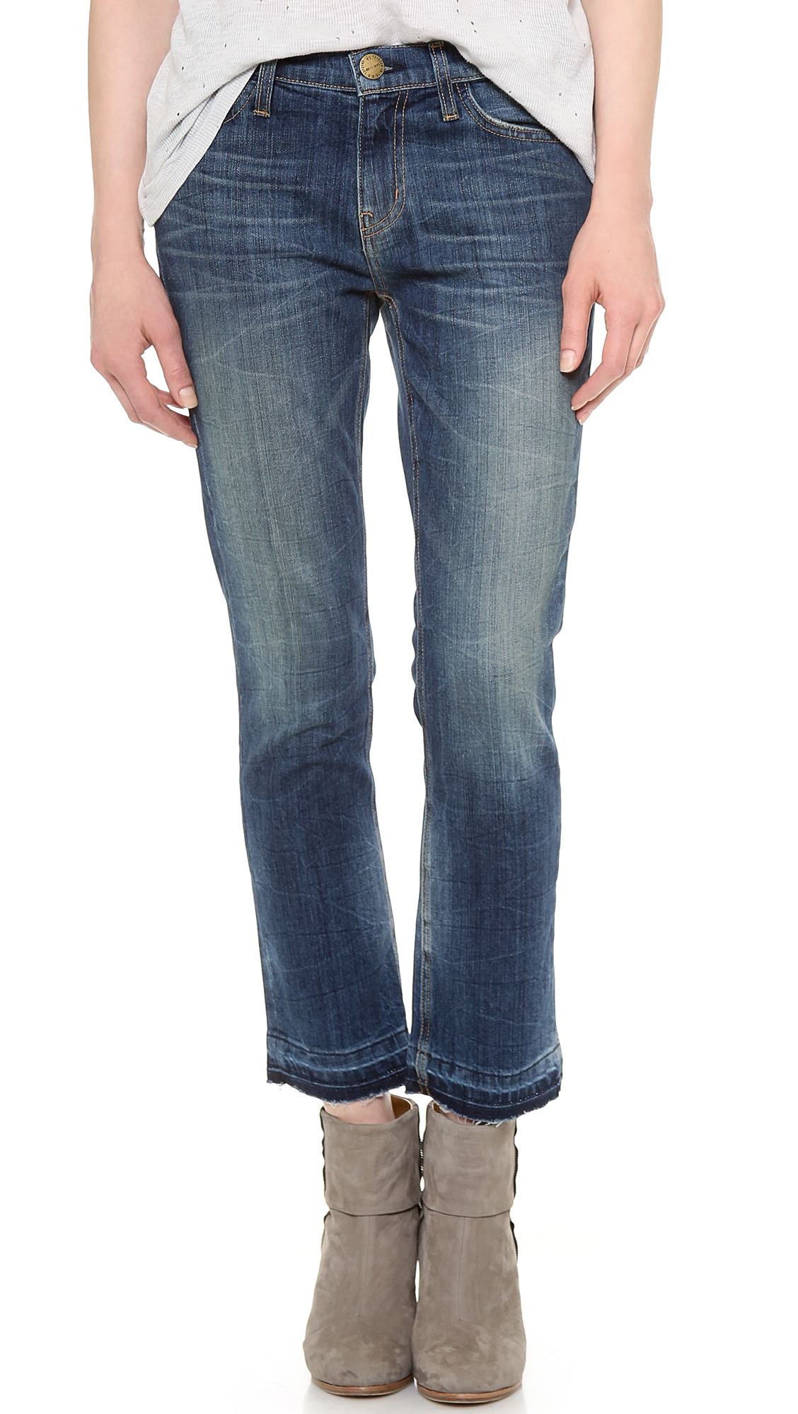straight cropped jeans