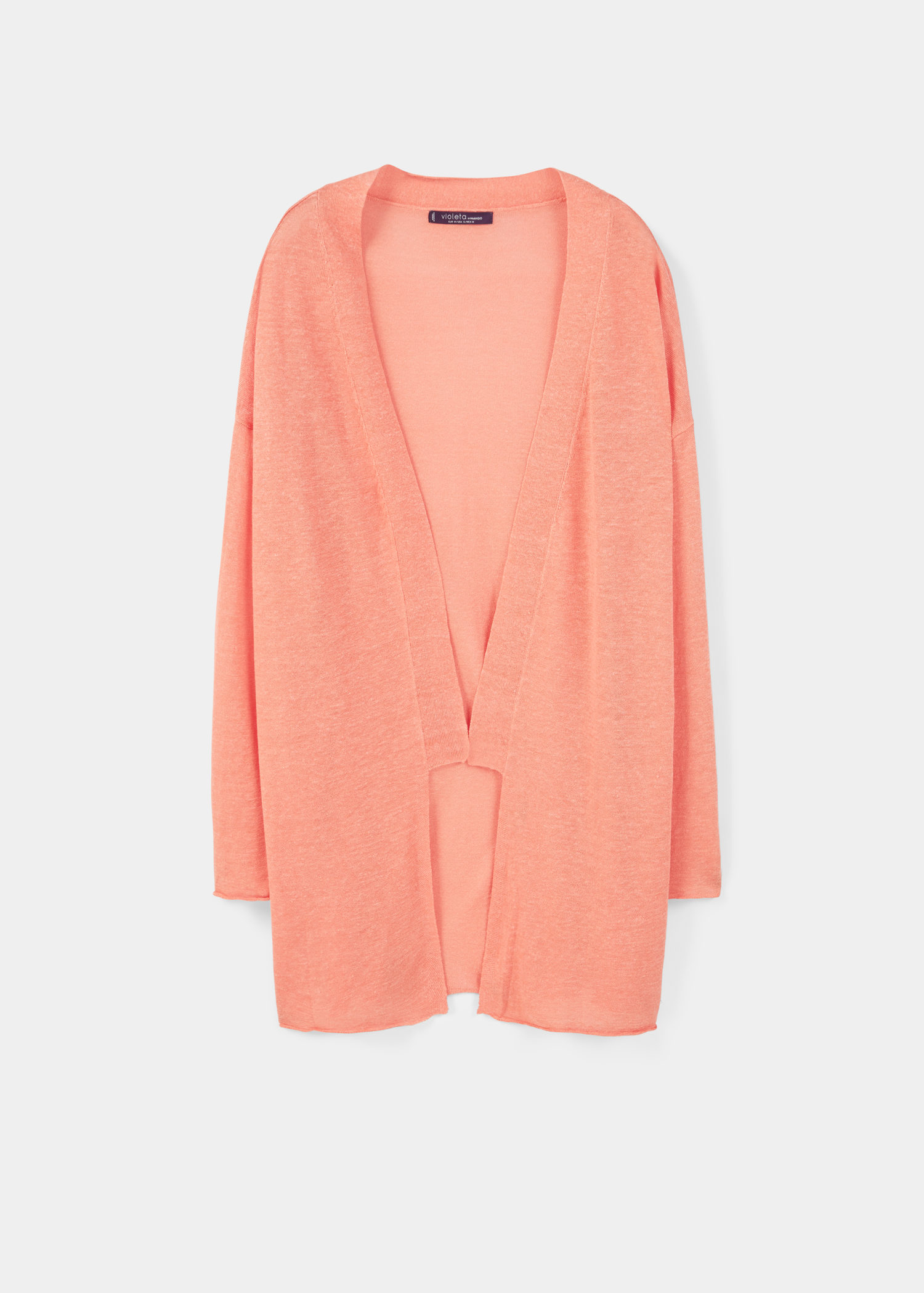 long peach cardigan