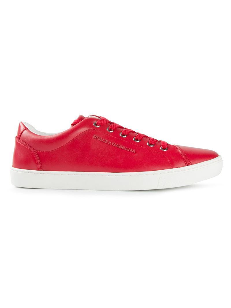 Dolce & Gabbana Napa Calfskin Sneakers in Red for Men - Lyst