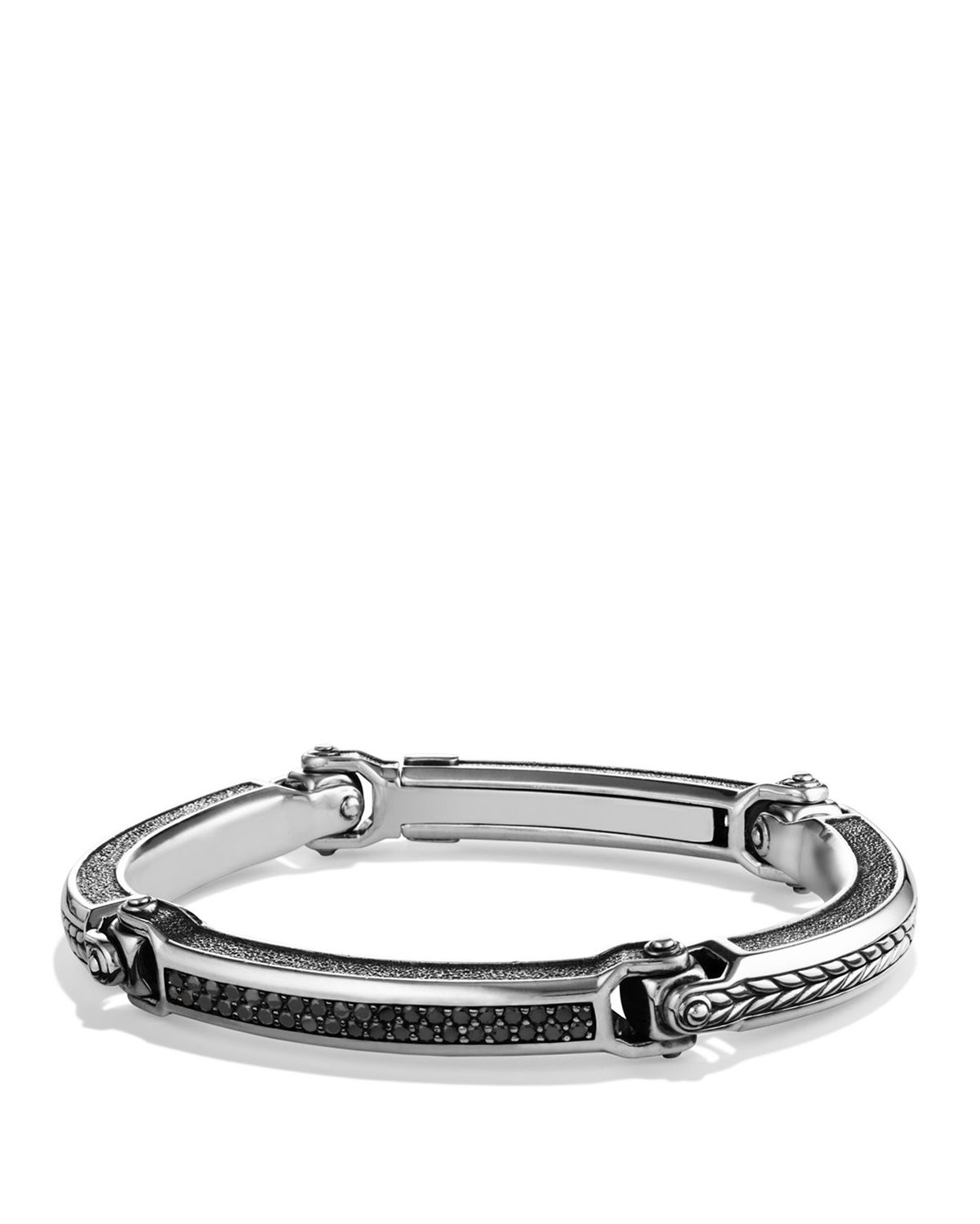 Lyst David Yurman Chevron Id Bracelet With Black Diamonds In Gallery