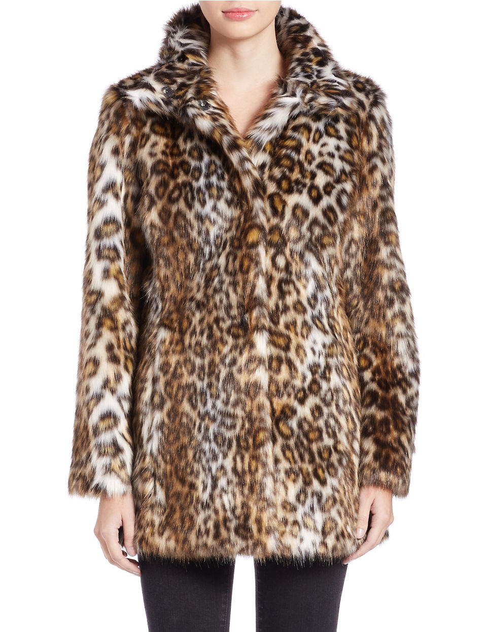 Lyst - Eliza J Leopard-print Faux Fur Coat