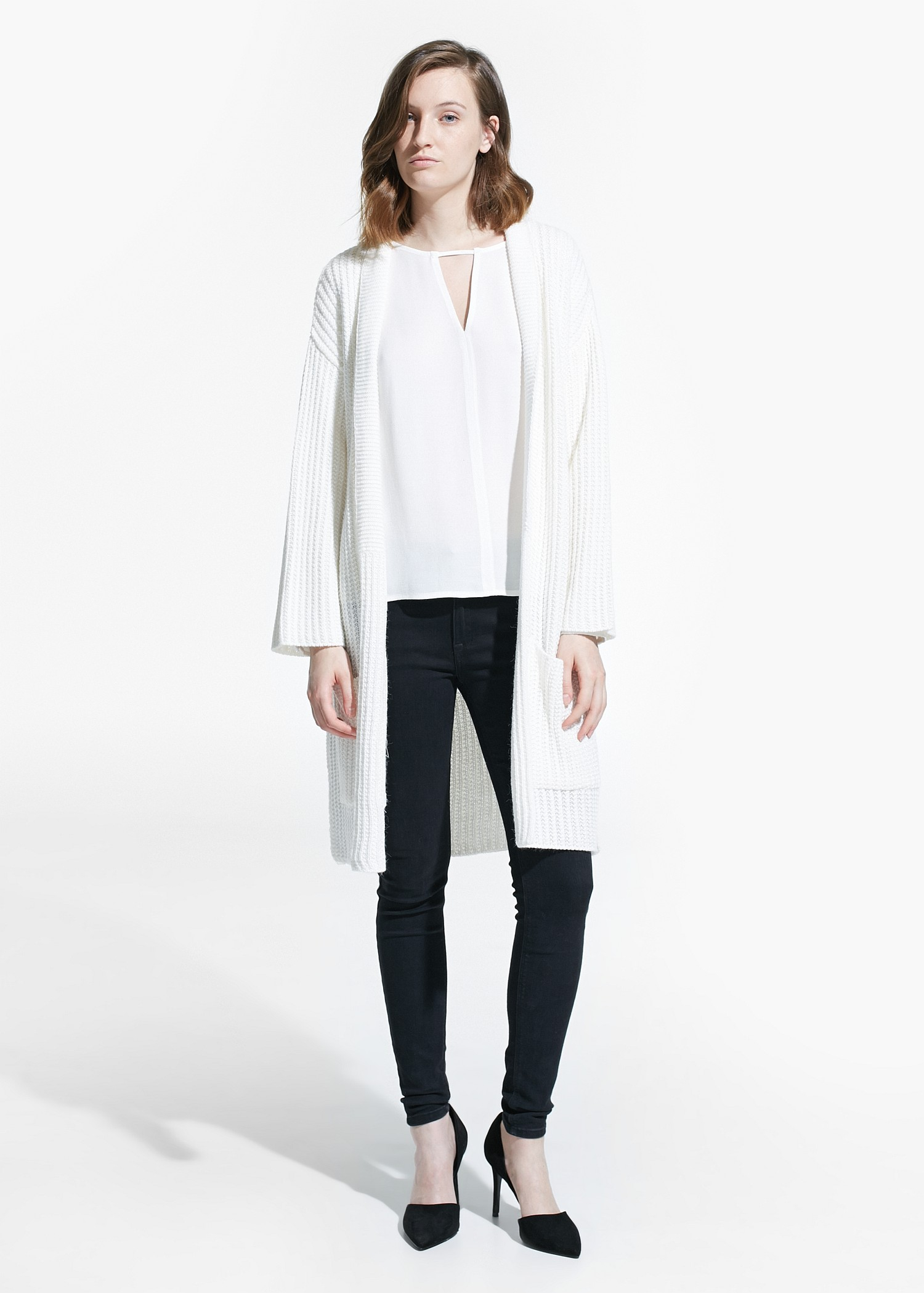 mango white cardigan