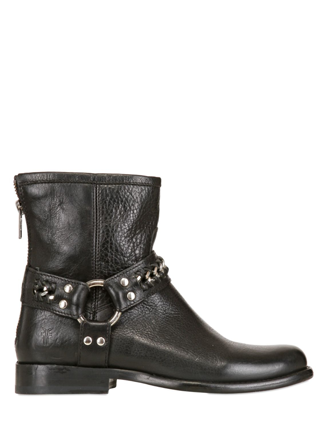 Frye Phillip Chain Leather Ankle Boots 