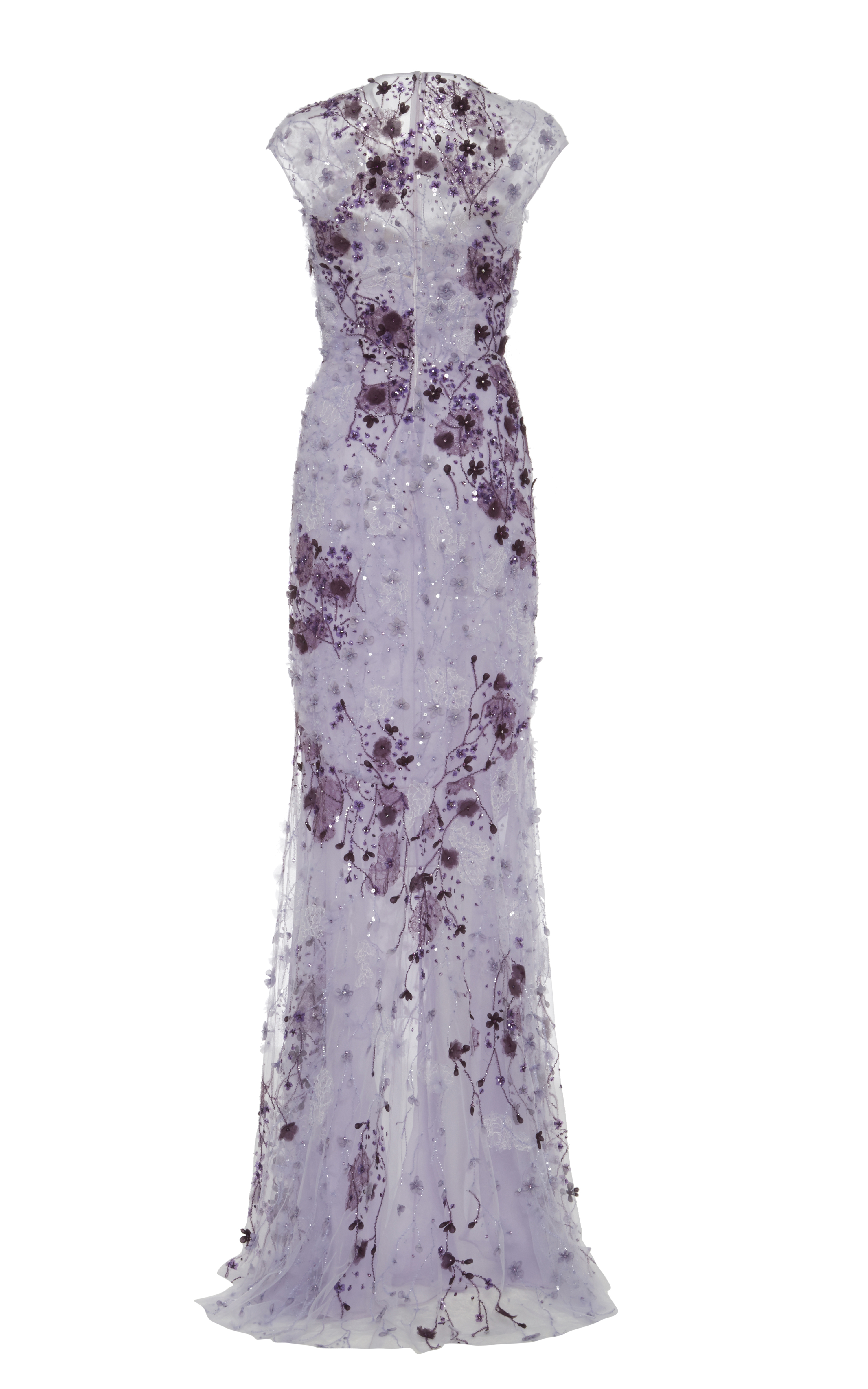 Lyst - Monique Lhuillier Lavender Ombre Lace Embroidered Gown in Purple