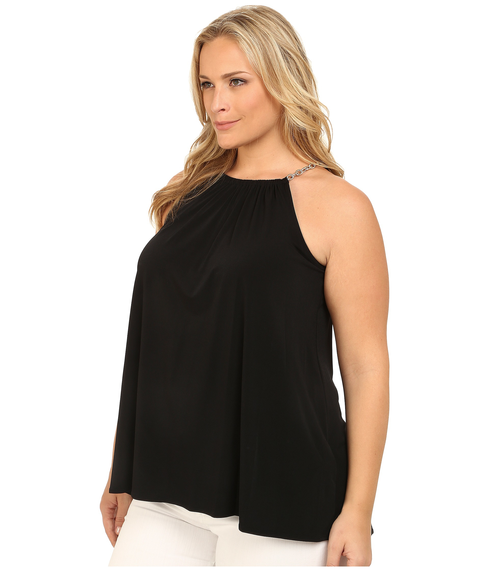 syndrom fremstille Garanti MICHAEL Michael Kors Plus Size Chain Neck Halter Top in Black - Lyst