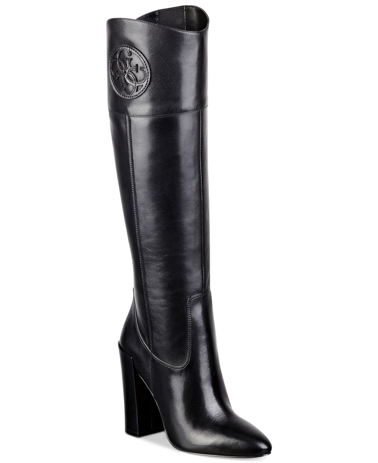 Guess Women's Dalen Tall High Heel Boots in Black Leather (Black) - Lyst