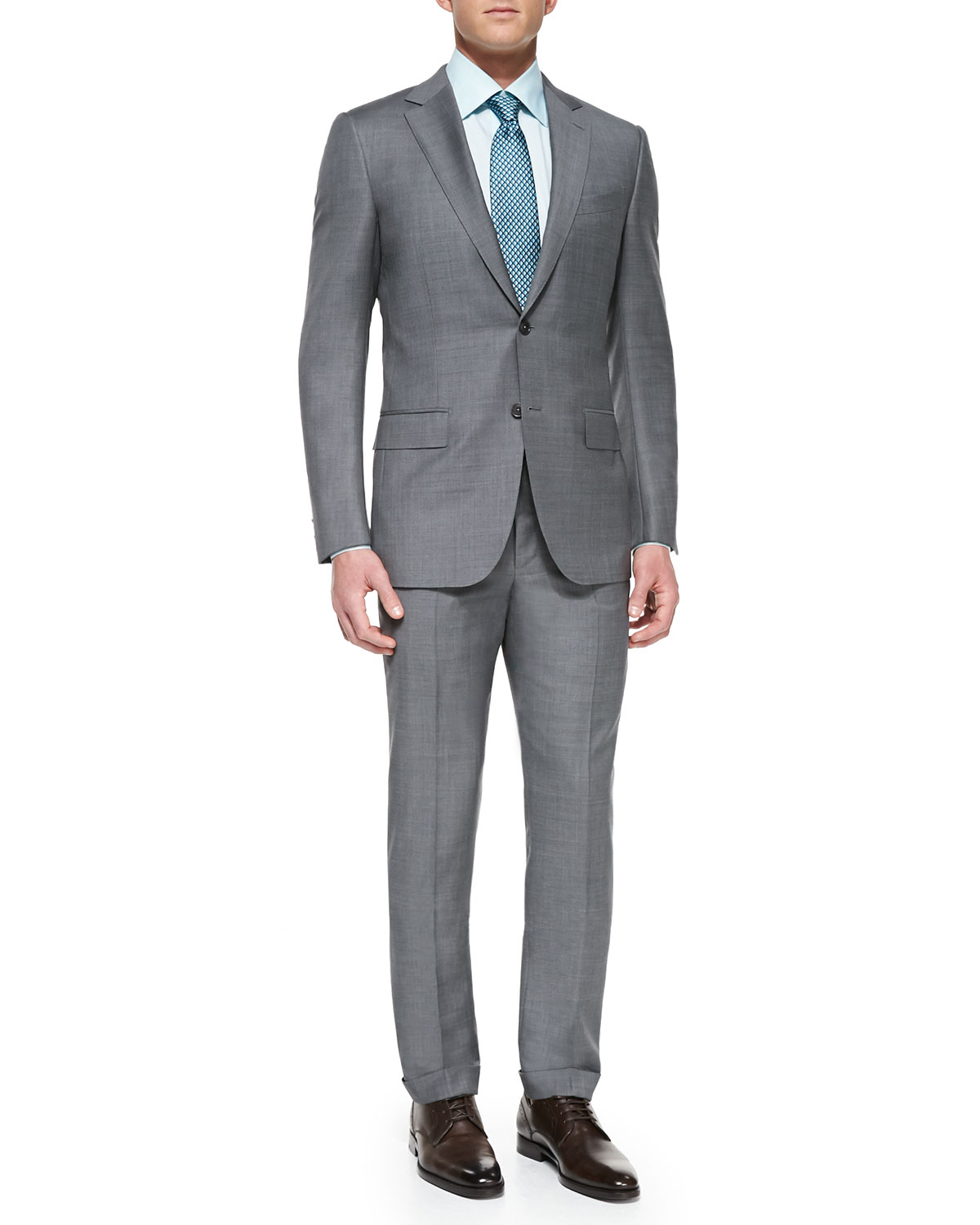 Ermenegildo zegna Sharkskin Suit in Gray for Men | Lyst