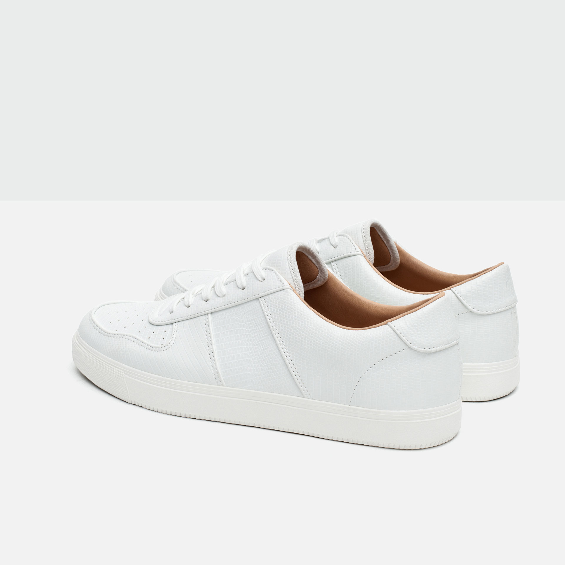 white sneakers for zara brogue detail sneakers in white for lyst white sneakers for zara brogue detail sneakers in white for lyst