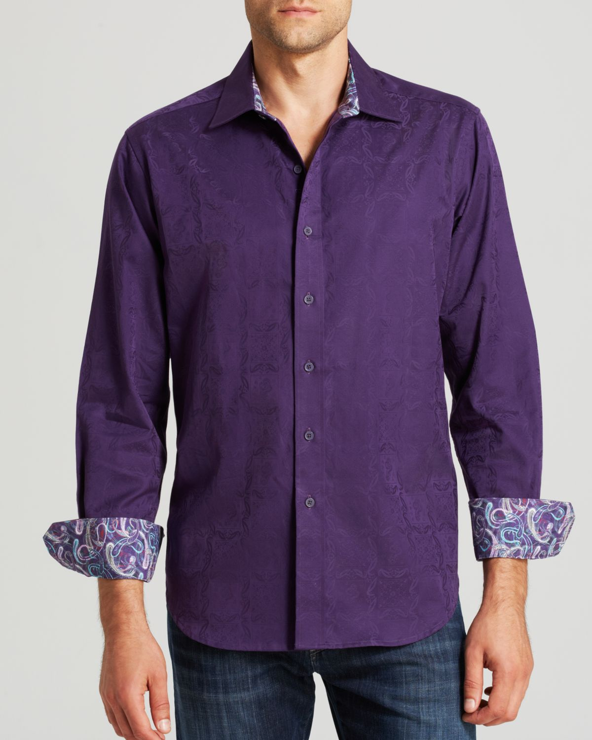 Robert Graham Salisbury Damask Button 