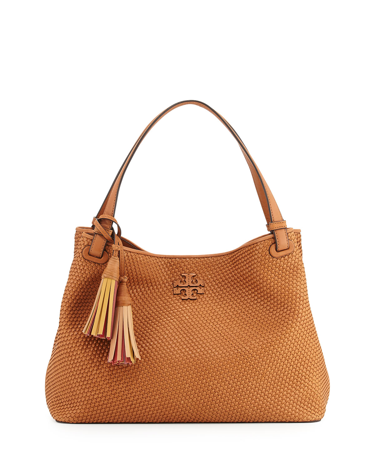 Tory Burch Thea Woven Leather Tote Bag in Brown - Lyst
