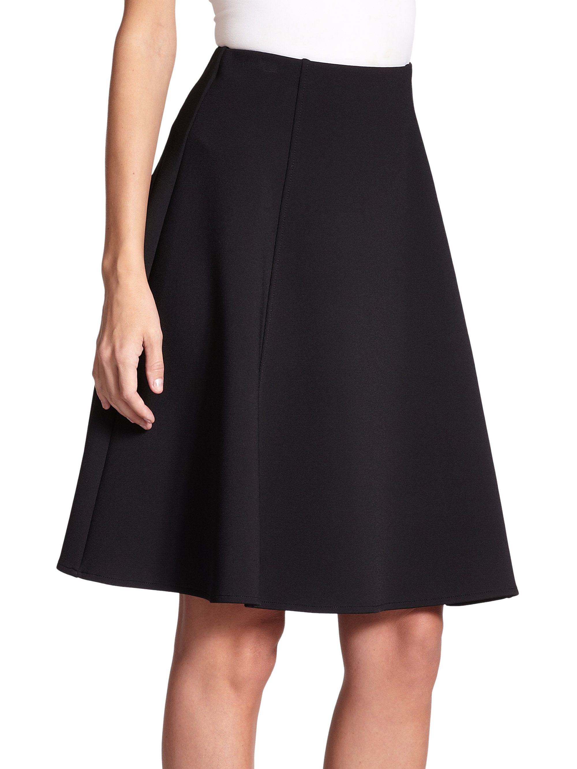 St. john Flared Knit Skirt in Black Lyst