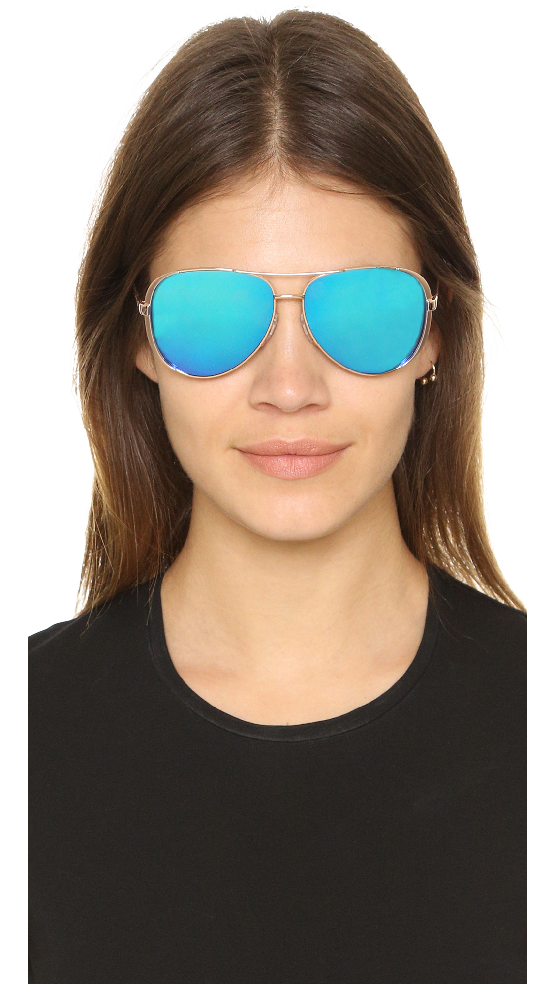Michael Kors Rubber Chelsea Polarized Sunglasses in Rose Gold/Blue  (Metallic) - Lyst