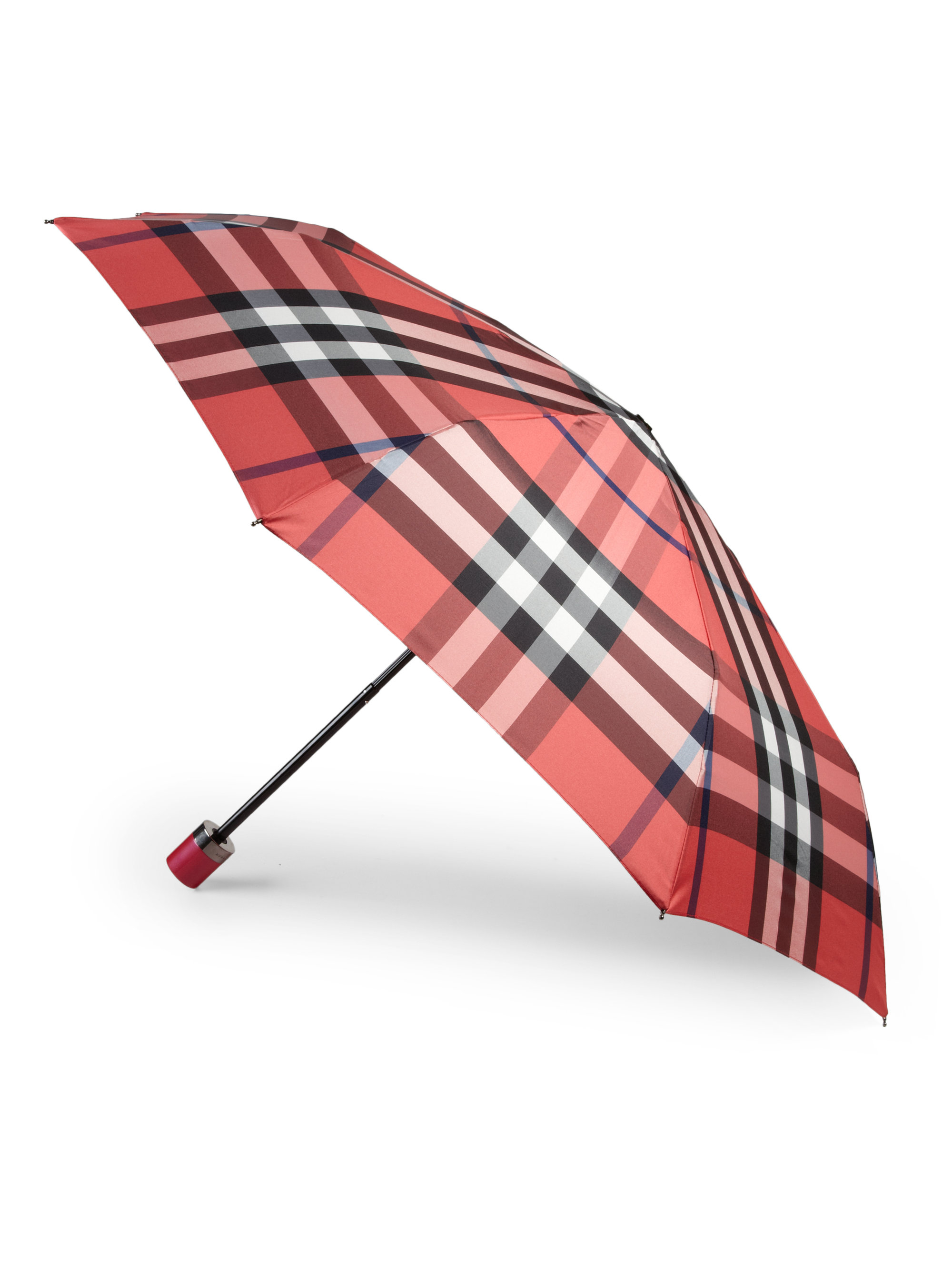 Burberry Synthetic Check Trafalgar Folding Packable Umbrella in Bright