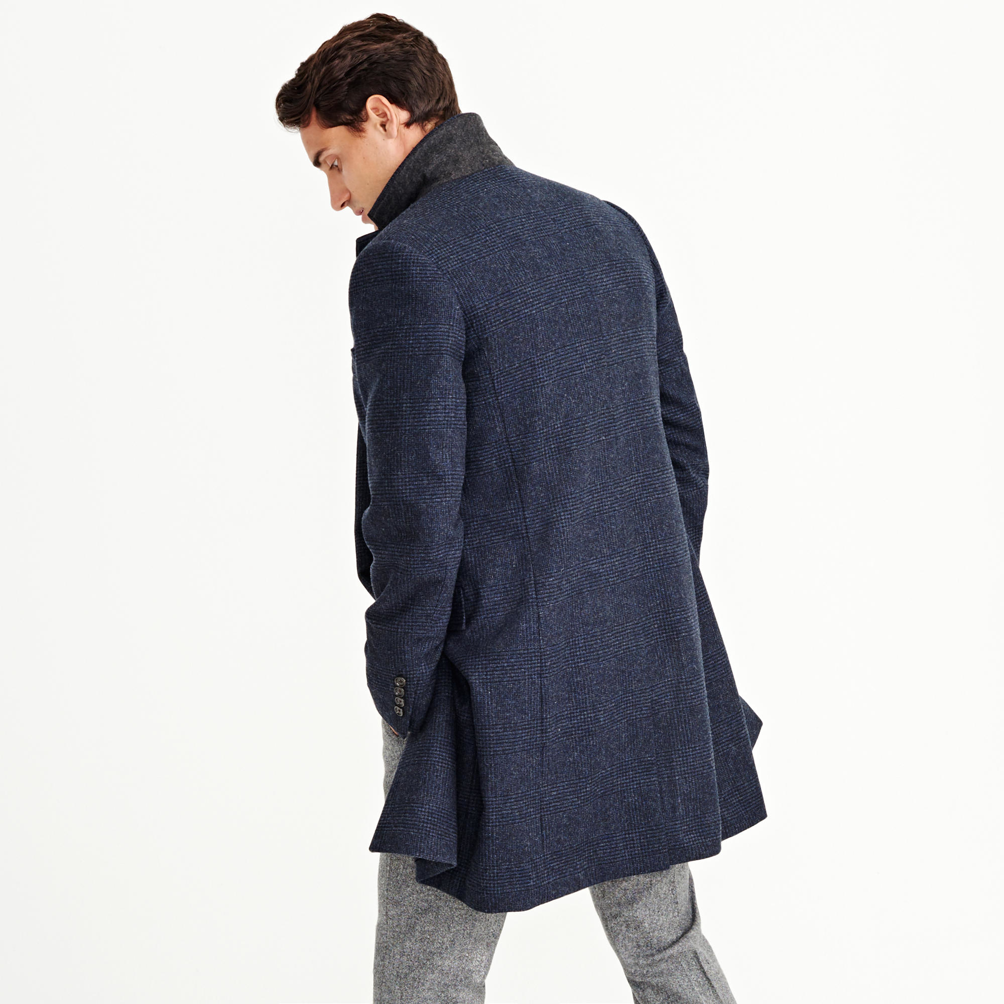 J.crew Ludlow Topcoat In Navy Glen Plaid English Wool in Blue for Men Lyst