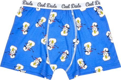 River Island Blue Cool Dude Snowman Boxer Shorts in Blue for Men | Lyst
