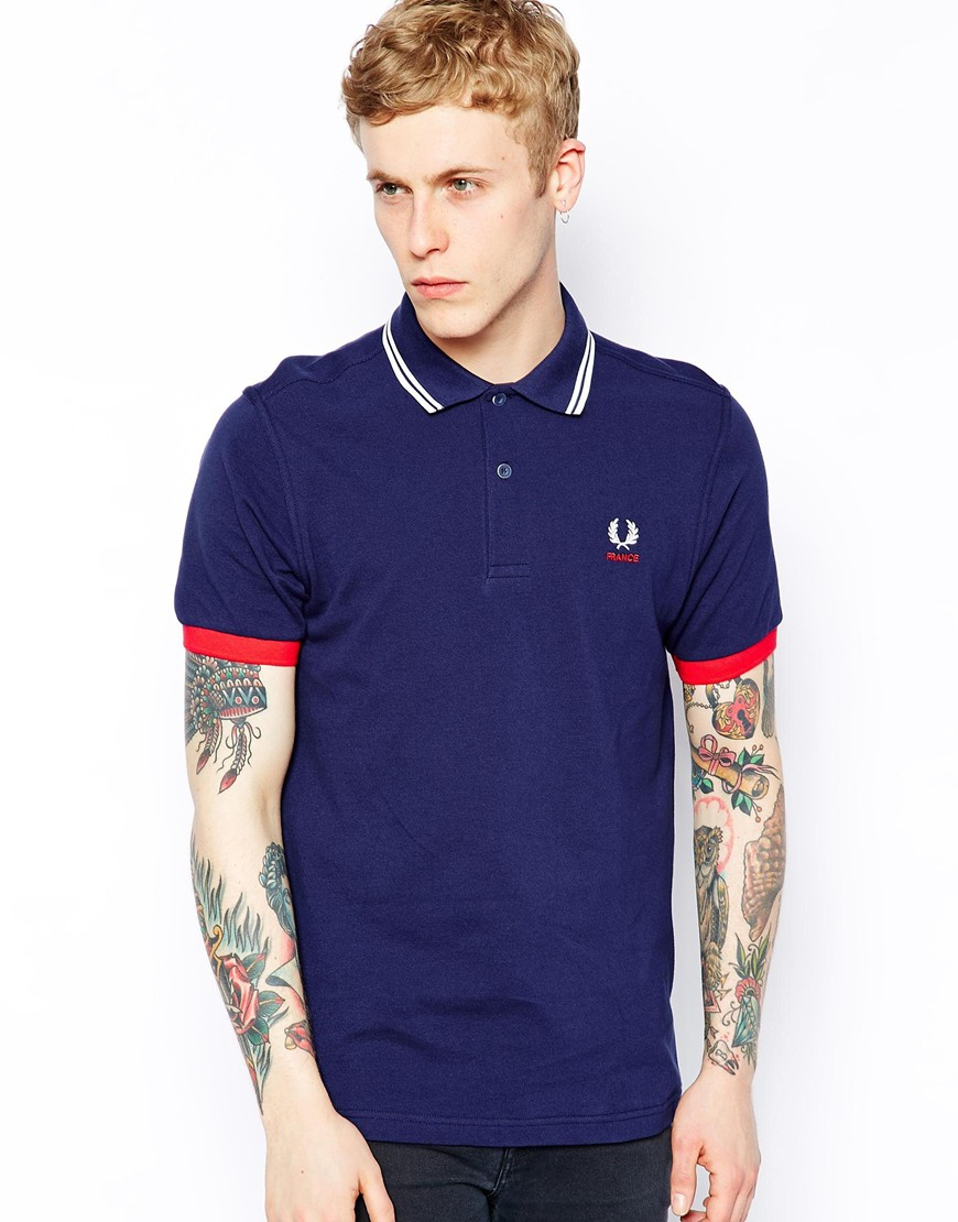 Fred Perry Tournament Polo Shirt France in Blue for Men - Lyst