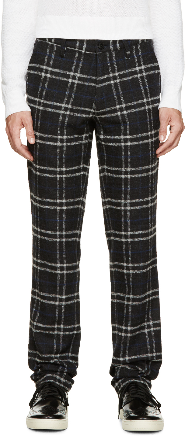 Lyst Paul Smith Grey  Blue Plaid  Pants  in Gray  for Men