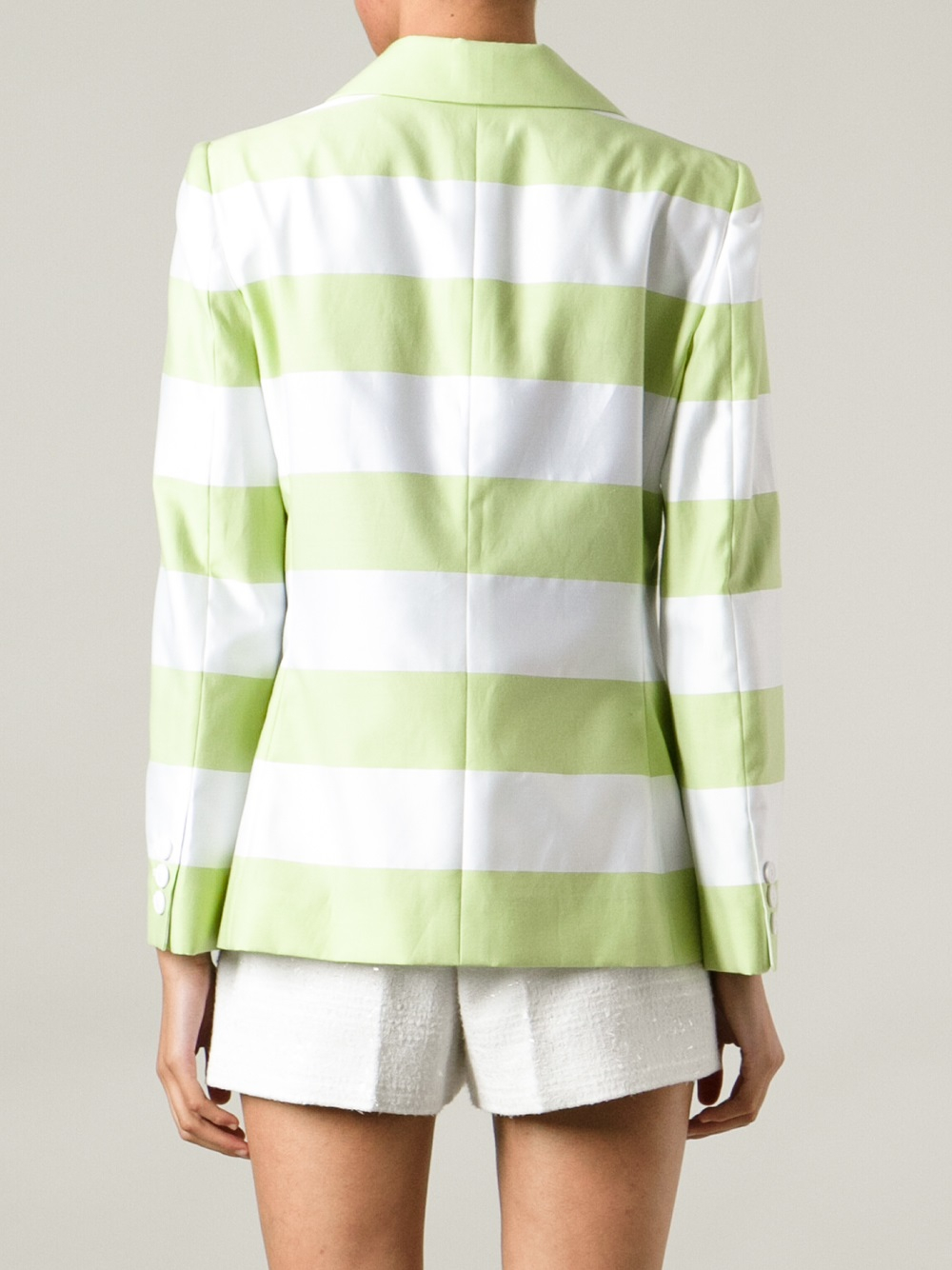 Moschino Cheap Chic Deauvill Striped Flats boutique moschino striped blazer in green lyst Moschino Cheap Chic Deauvill Striped Flats boutique moschino striped blazer in green lyst