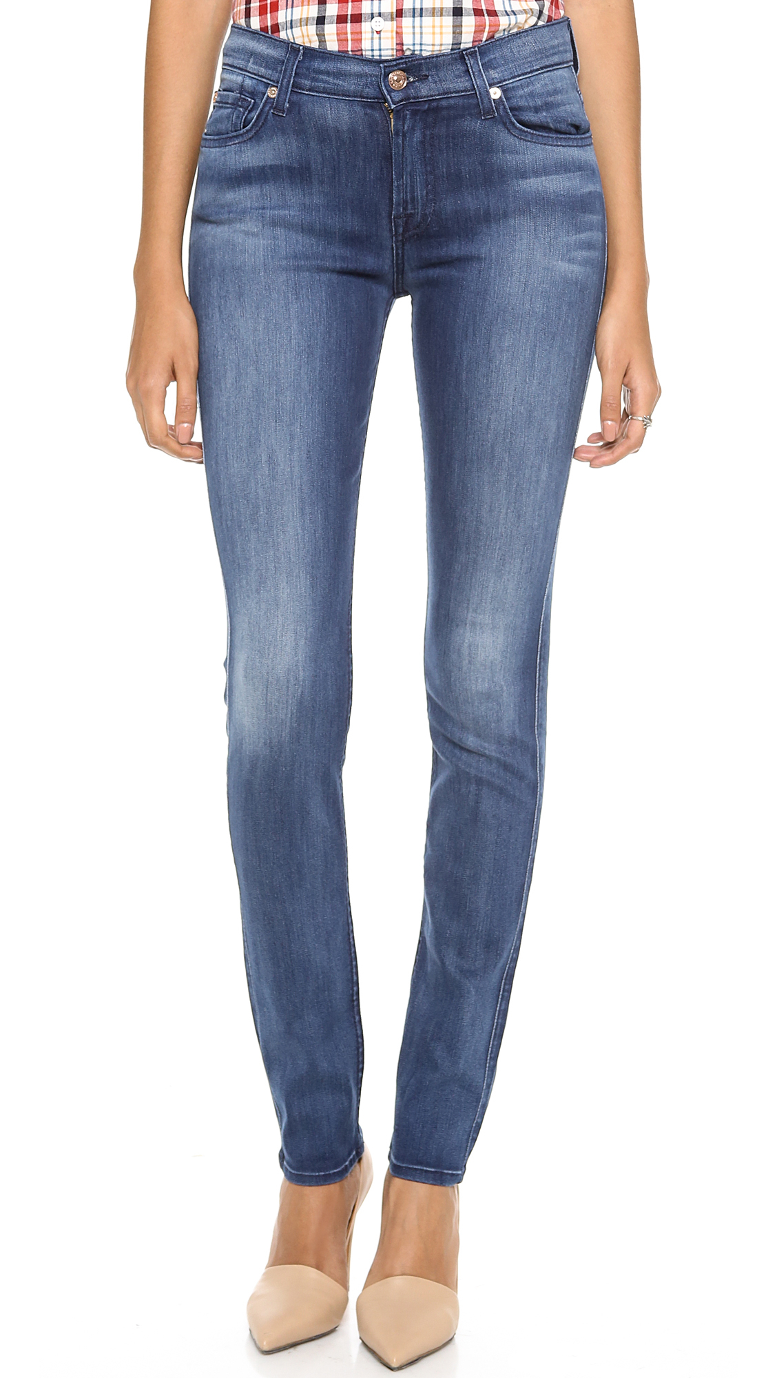 7 For All Mankind High Rise Roxanne Jeans in Blue - Lyst