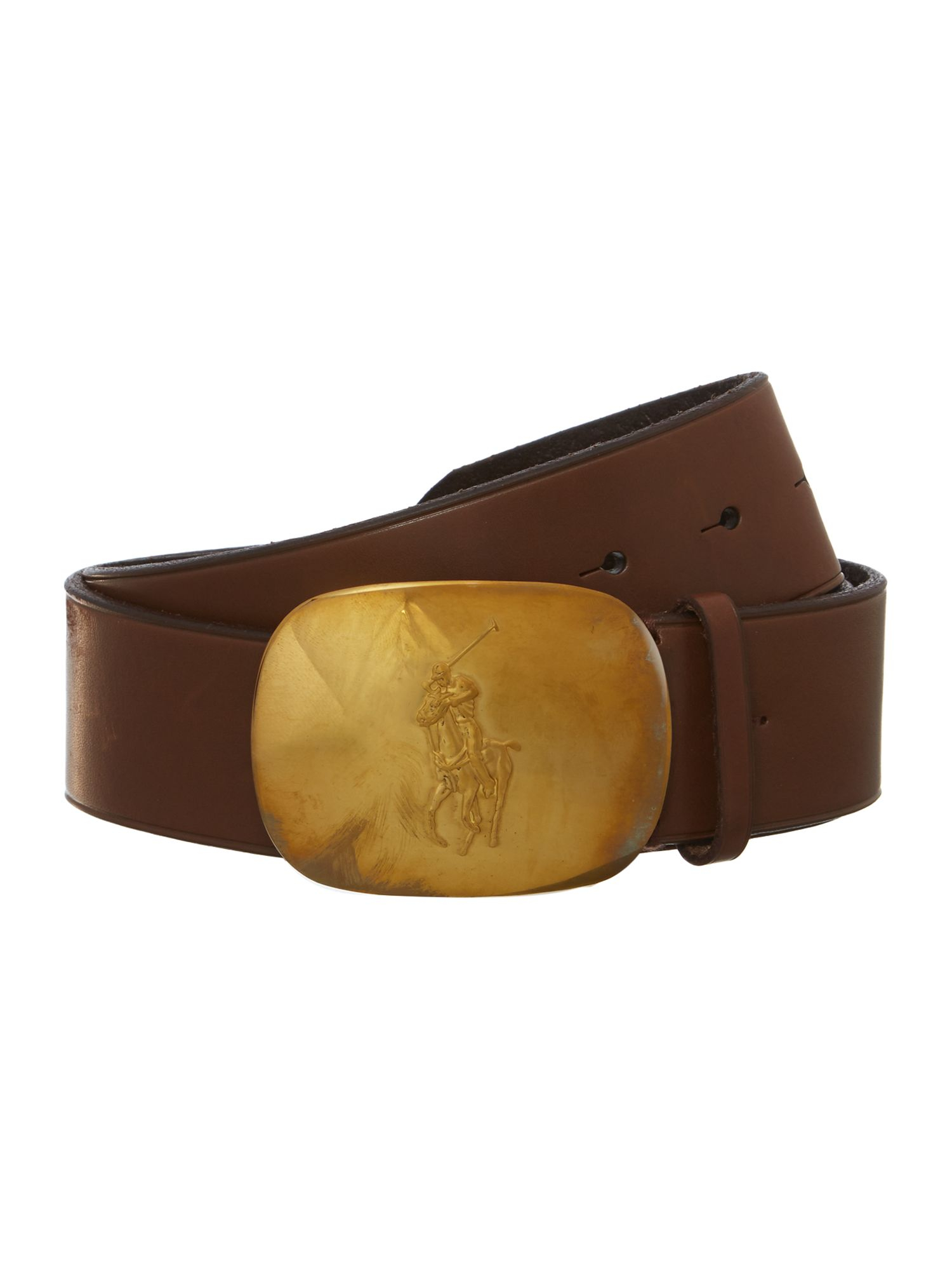 Polo ralph lauren Leather Belt With Logo Buckle in Brown for Men Lyst