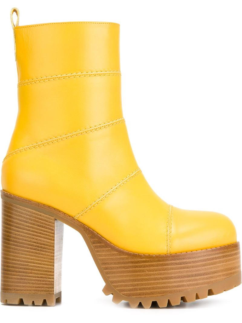 platform boots yellow