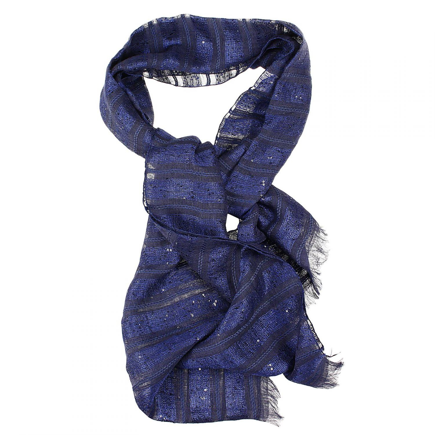 Giorgio Armani Scarf Stola Blend Linen E Lurex in Blue | Lyst