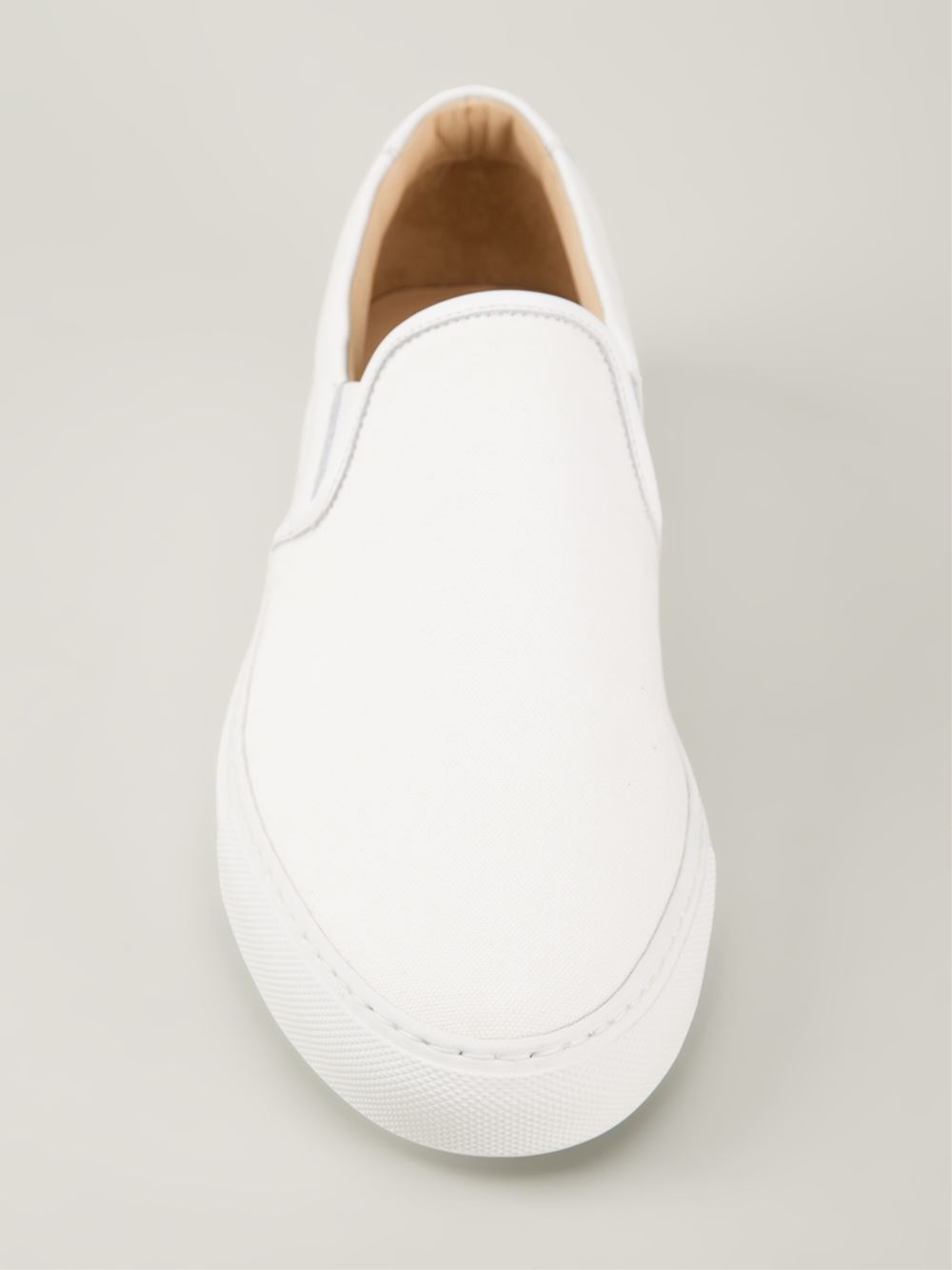 mens white slip ons