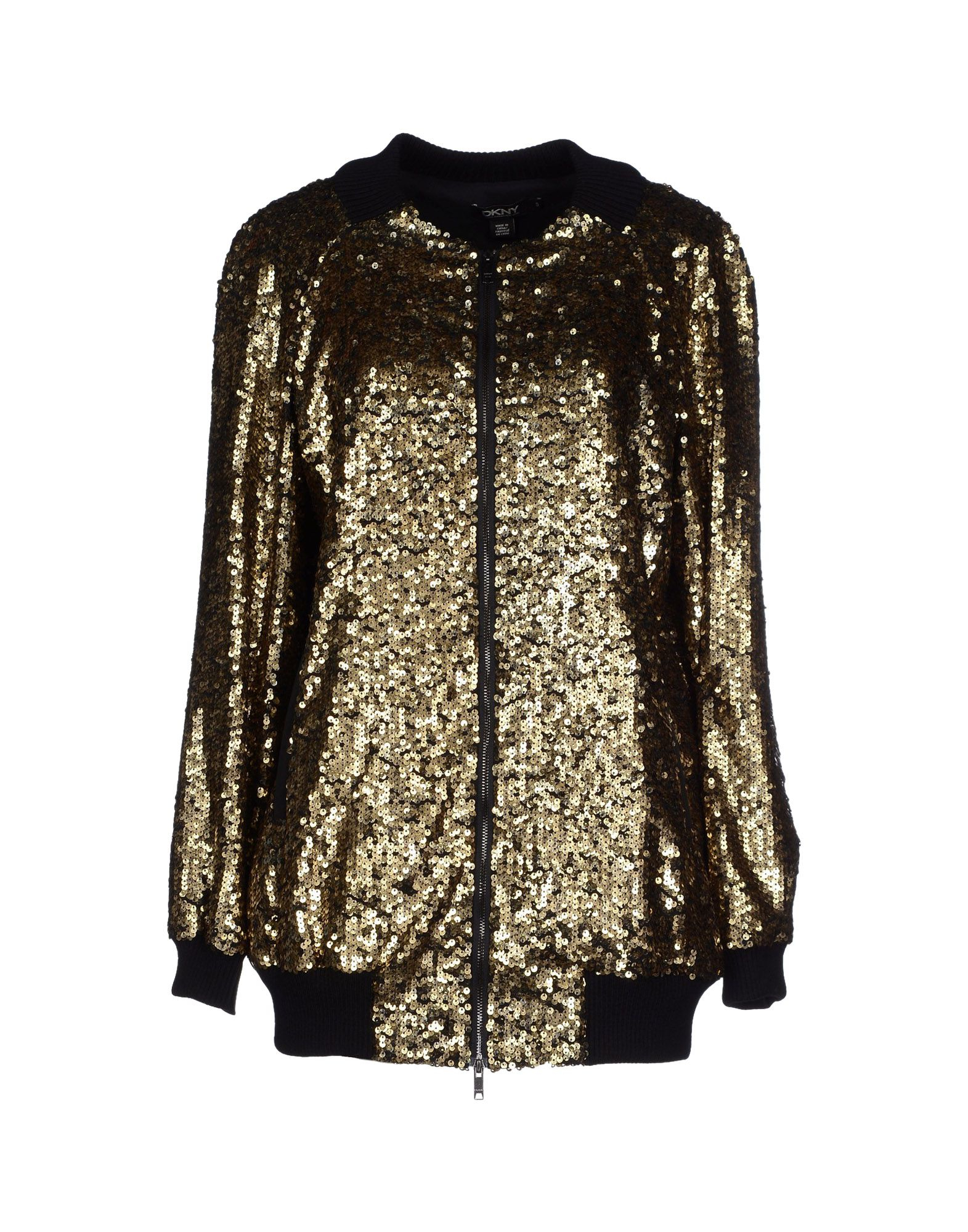 DKNY Sequined Stretch-silk Bomber Jacket in Gold (Metallic) - Lyst