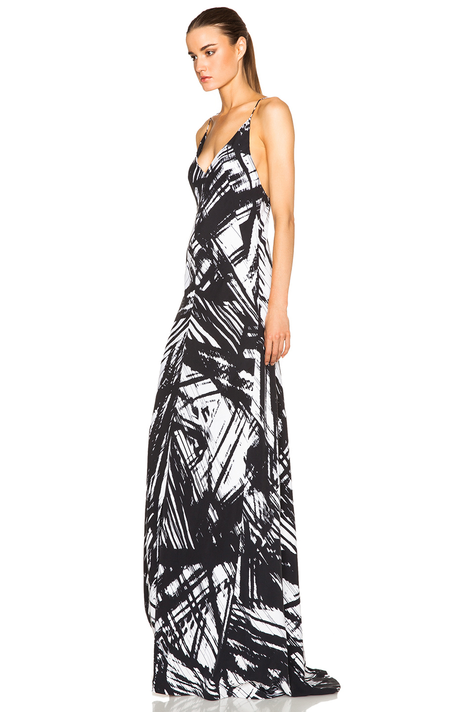abstract print maxi dress