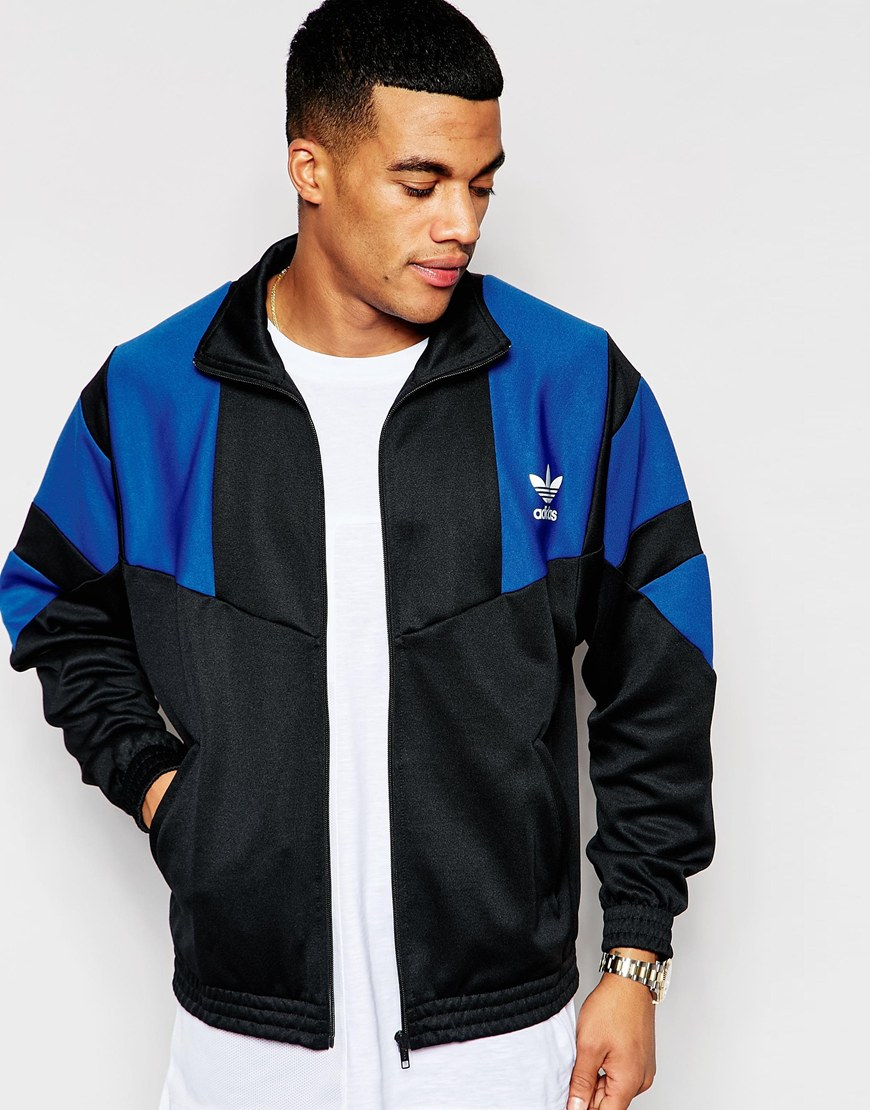 adidas Originals Synthetic Retro Track Jacket Aj7889 in Black (Blue) for Men  - Lyst