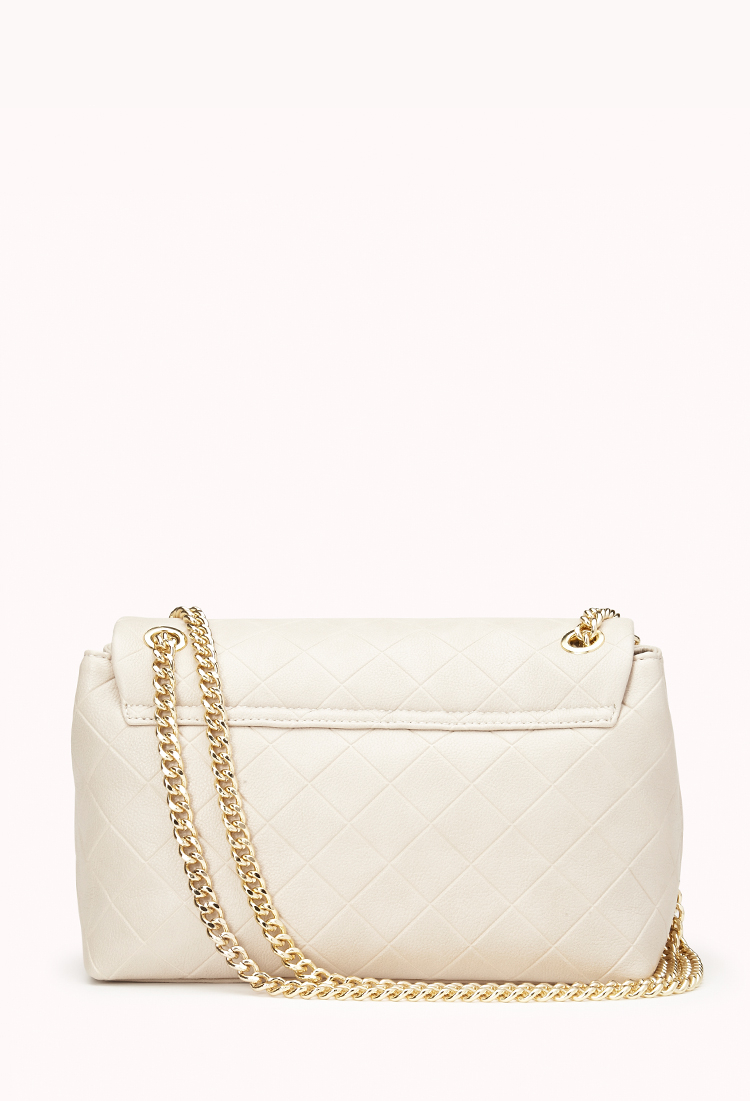 Forever 21 Fancy Quilted Shoulder Bag in Cream (White) - Lyst