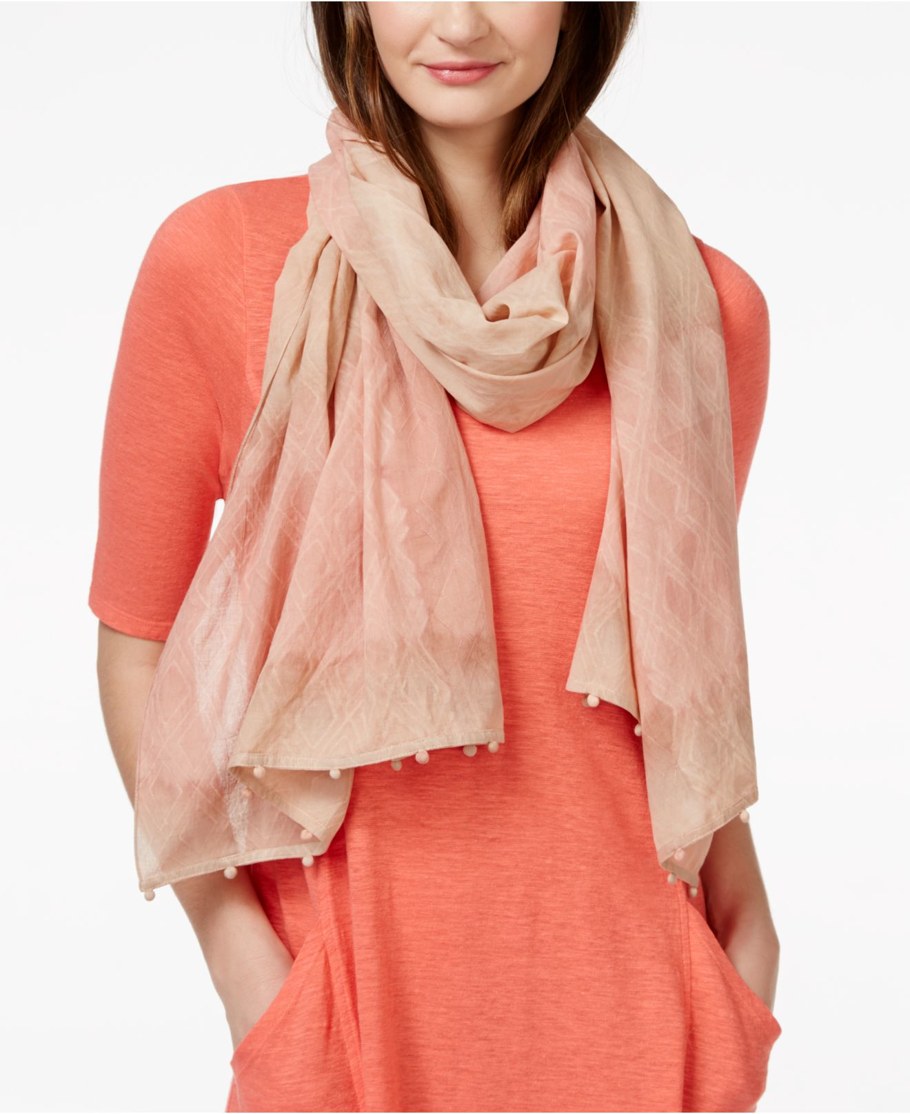 Eileen Fisher Burnout Cotton Scarf in Natural Lyst