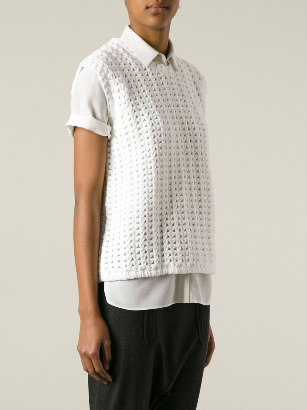white vest knit