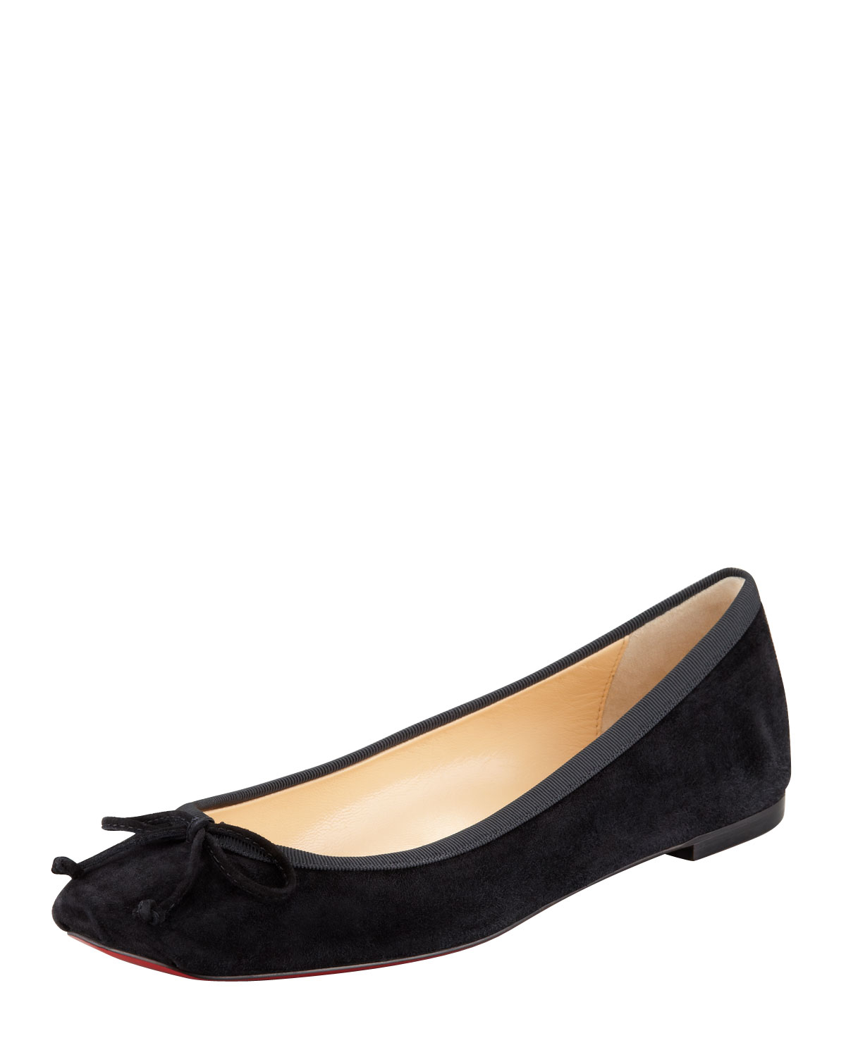 louis vuitton mens shoes - Christian louboutin Rosel Suede Square Toe Ballerina Flat Black in ...