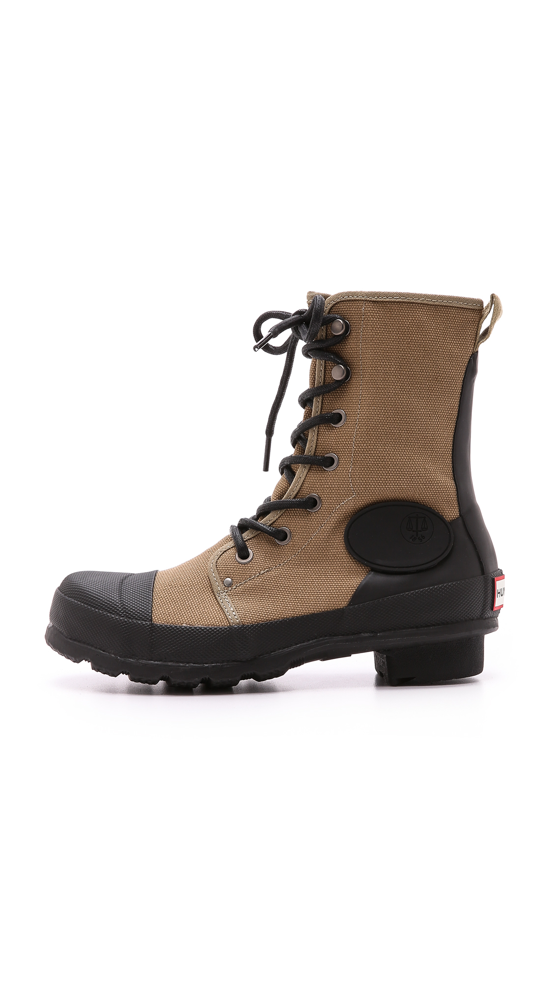 HUNTER Original Canvas Commando Boots - Black in Light Olive (Green) - Lyst
