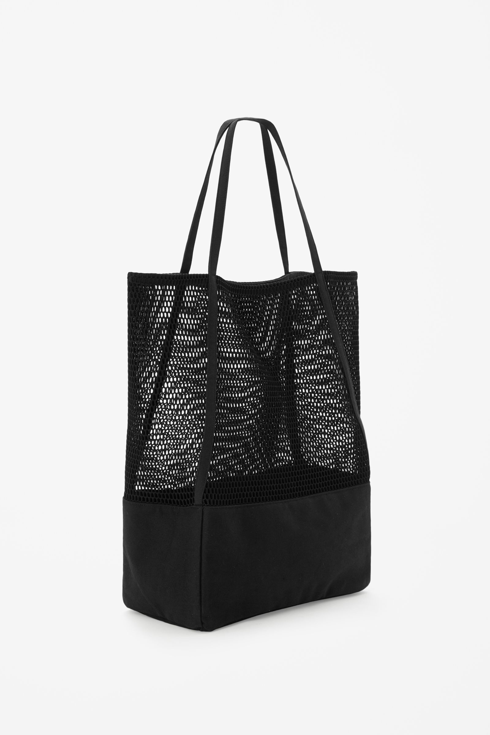 Cos Canvas And Mesh Bag in Black | Lyst