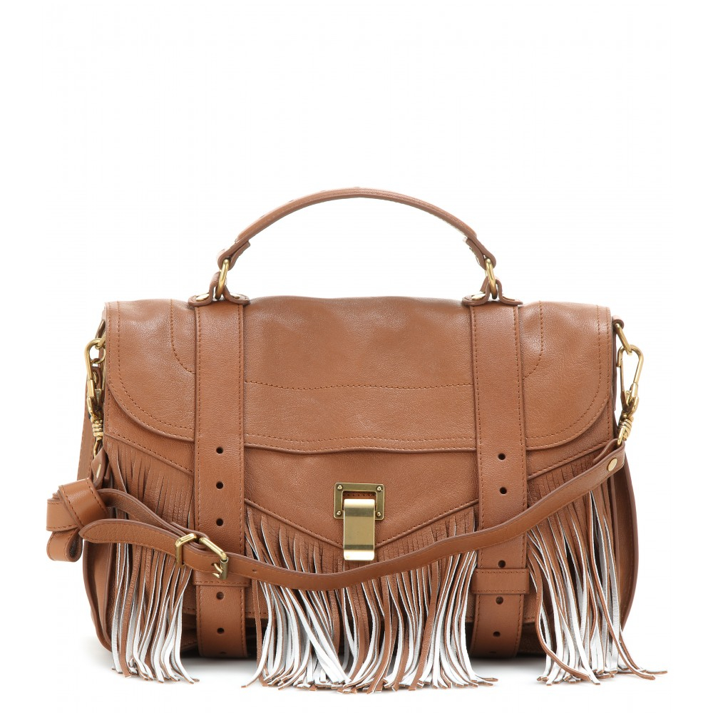 Proenza Schouler PS1 Medium Fringed Leather Shoulder Bag in Brown | Lyst