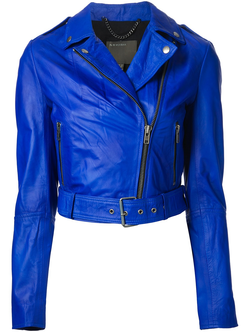 Lyst - Muubaa Sembri Biker Jacket in Blue