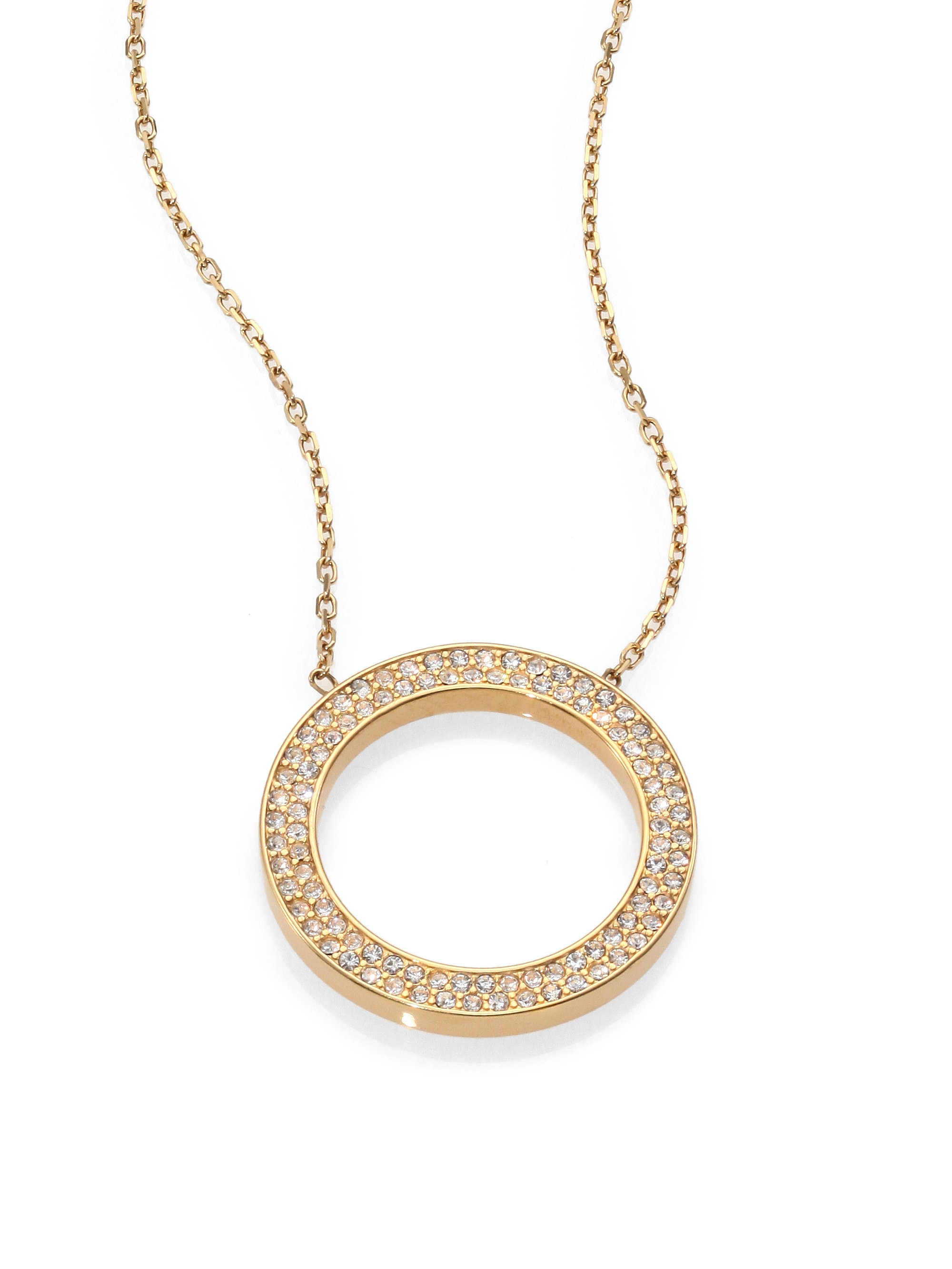 michael kors rose gold circle necklace