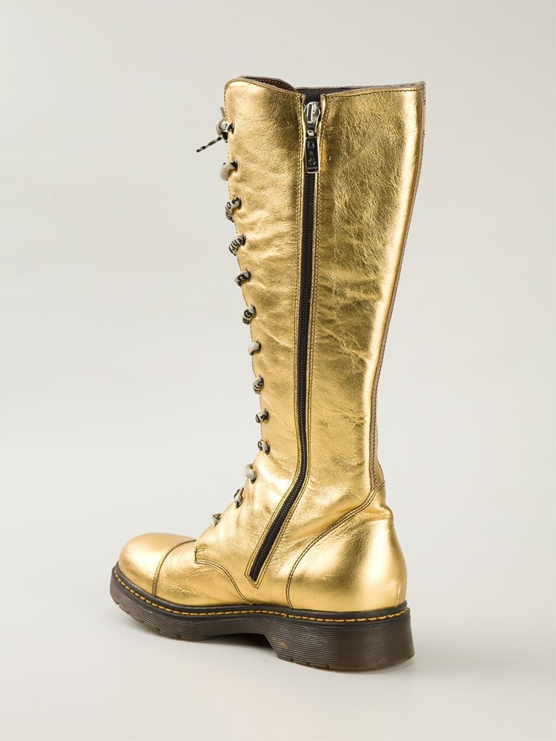 Dolce & gabbana 'd&g Junior' Boots in Metallic | Lyst