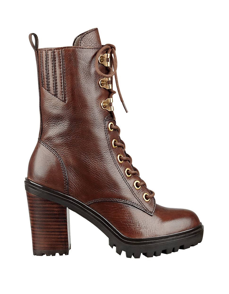 guess boots guess gandy leather ankle boots in brown lyst guess boots guess gandy leather ankle boots in brown lyst