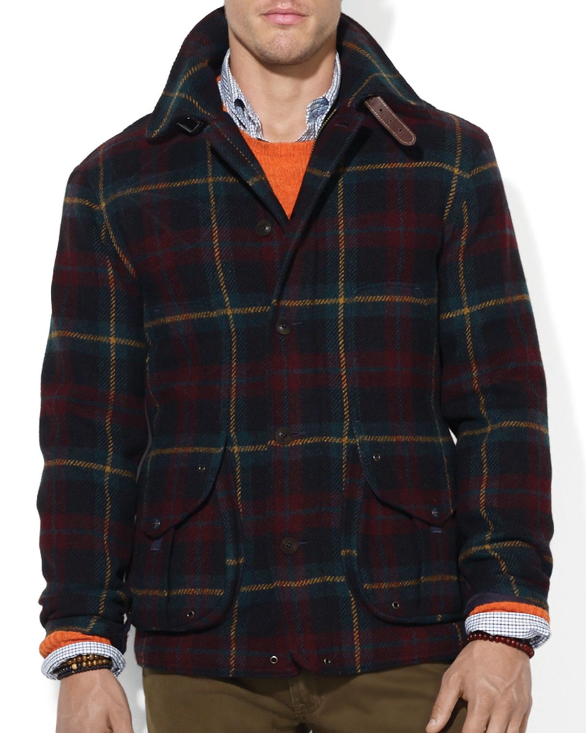 Ralph Lauren Polo Thorton Plaid Hunting Jacket in Green for Men | Lyst